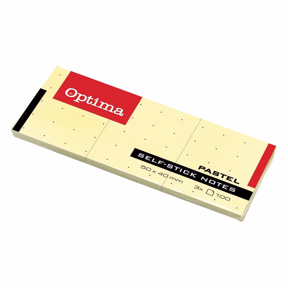 Öntapadós jegyzettömb OPTIMA 38x51mm sárga 3x100 lap