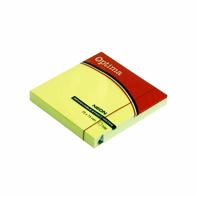 Öntapadós jegyzettömb OPTIMA 75x75mm neon zöld 100 lap