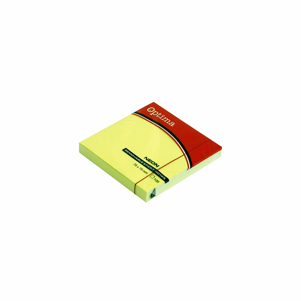 Öntapadós jegyzettömb OPTIMA 75x75mm neon zöld 100 lap