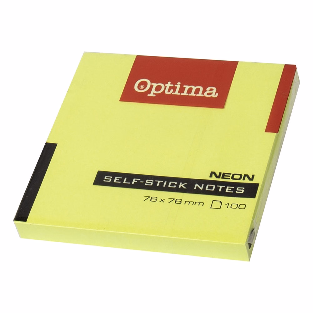 Öntapadós jegyzettömb OPTIMA 75x75mm neon zöld 100 lap
