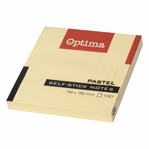 Öntapadós jegyzettömb OPTIMA 75x75mm sárga 100 lap