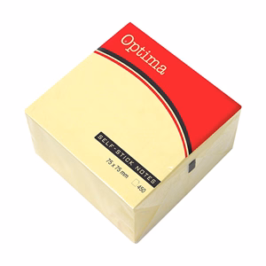 Öntapadós jegyzettömb OPTIMA 75x75mm sárga 450 lap