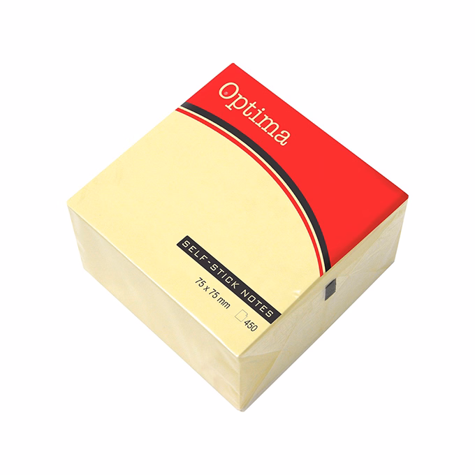 Öntapadós jegyzettömb OPTIMA 75x75mm sárga 450 lap