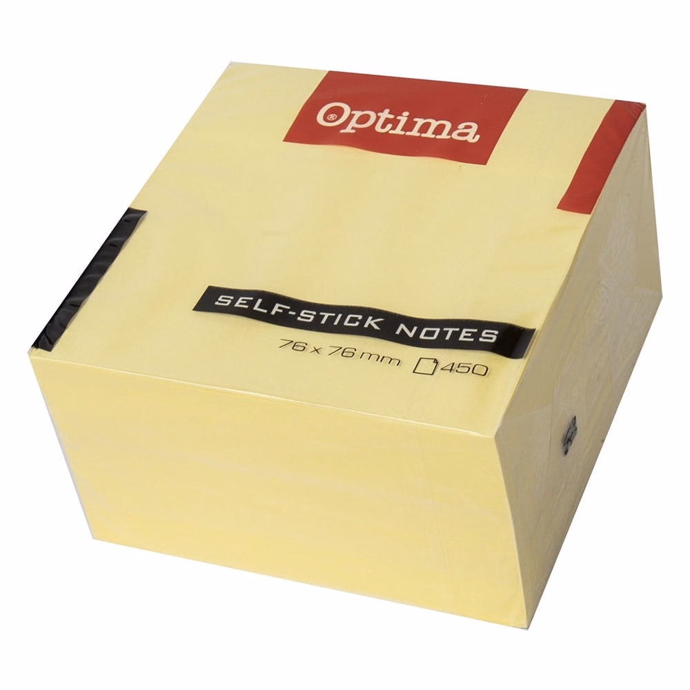 Öntapadós jegyzettömb OPTIMA 75x75mm sárga 450 lap