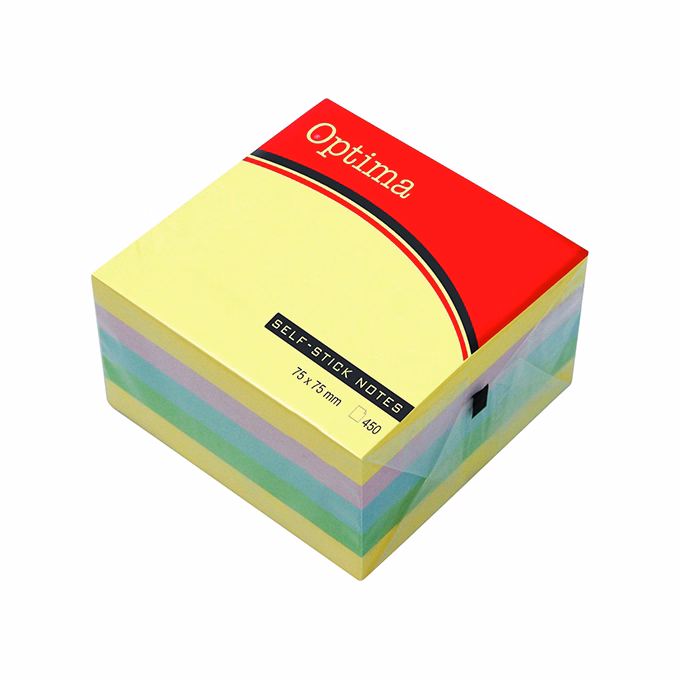 Öntapadós jegyzettömb OPTIMA 76x76mm pasztell 400 lap