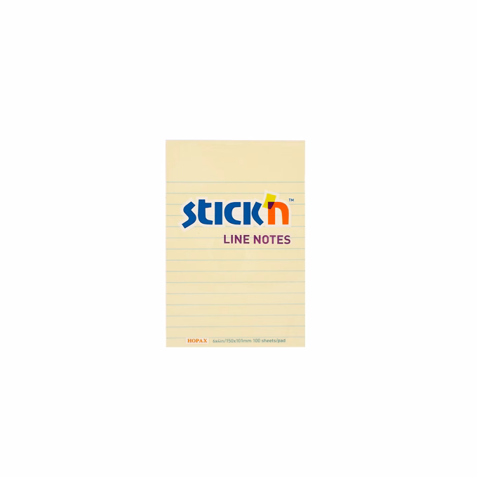 Öntapadós jegyzettömb STICK`N 150x101mm vonalazott sárga 100 lap