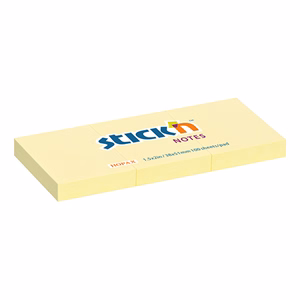 Öntapadós jegyzettömb STICK`N 38x51mm pasztell sárga 3x100 lap