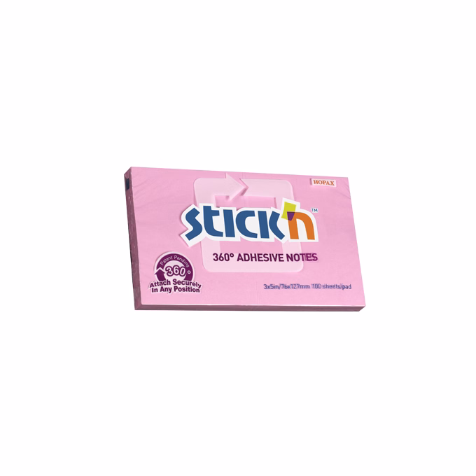 Öntapadós jegyzettömb STICK`N 76x127mm 360°-ban tapadó lila 100 lap