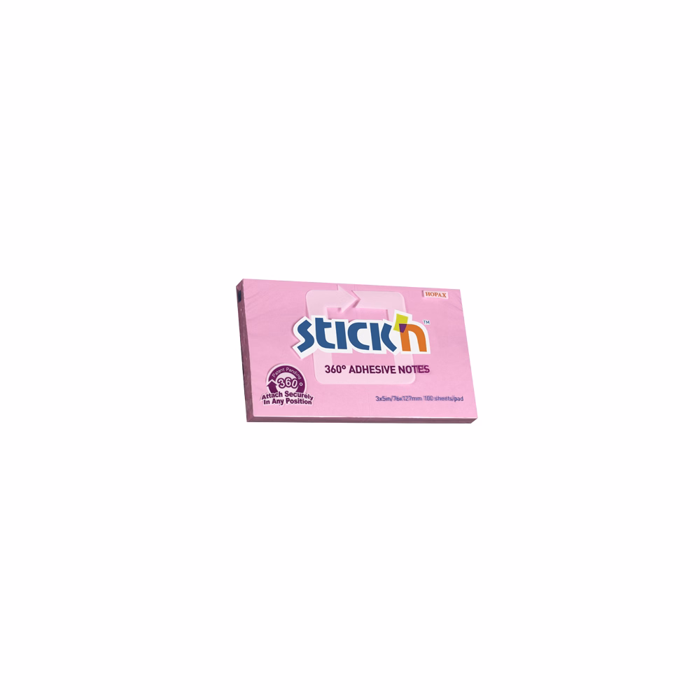 Öntapadós jegyzettömb STICK`N 76x127mm 360°-ban tapadó lila 100 lap