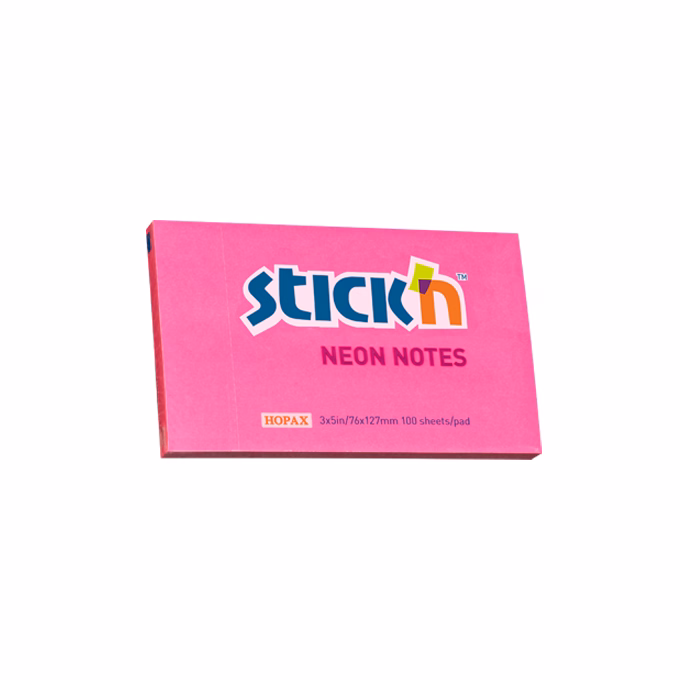Öntapadós jegyzettömb STICK`N 76x127mm neon pink 100 lap