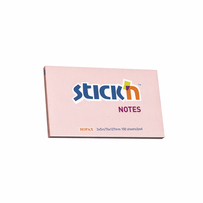 Öntapadós jegyzettömb STICK`N 76x127mm pasztell pink 100 lap