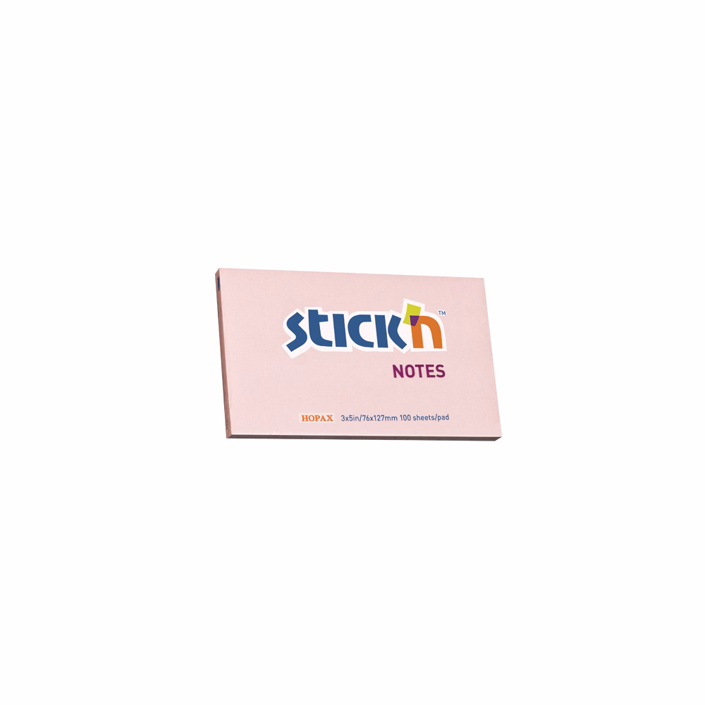 Öntapadós jegyzettömb STICK`N 76x127mm pasztell pink 100 lap
