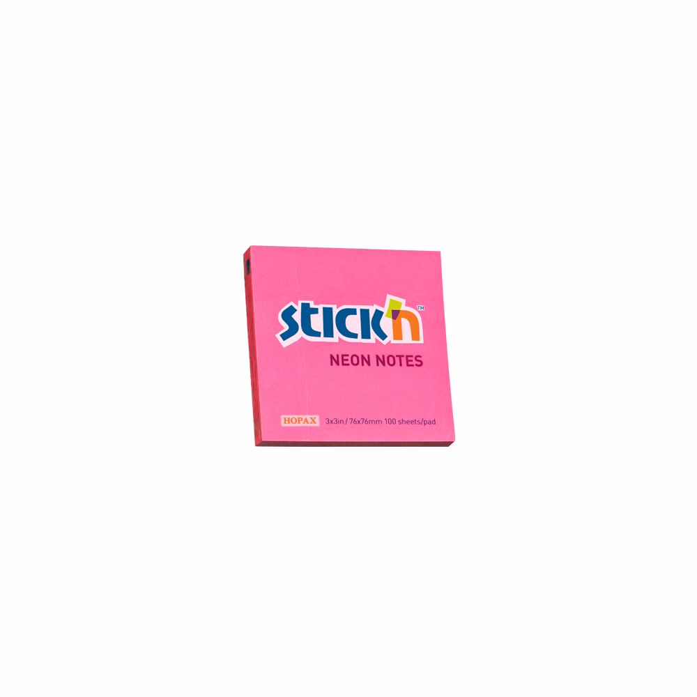 Öntapadós jegyzettömb STICK`N 76x76mm neon pink 100 lap