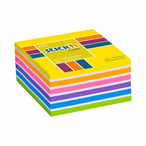 Öntapadós jegyzettömb STICK`N 76x76mm neon sárga mix 400 lap