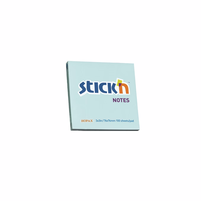 Öntapadós jegyzettömb STICK`N 76x76mm pasztell kék 100 lap