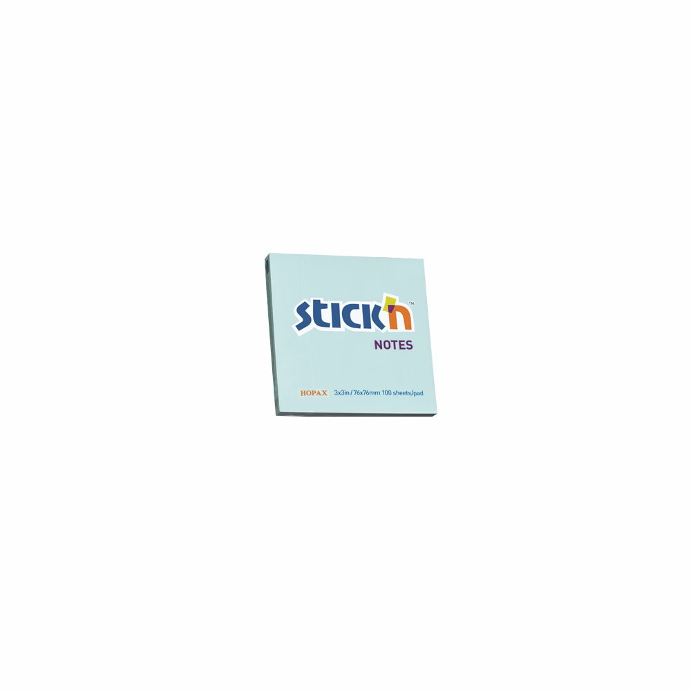 Öntapadós jegyzettömb STICK`N 76x76mm pasztell kék 100 lap