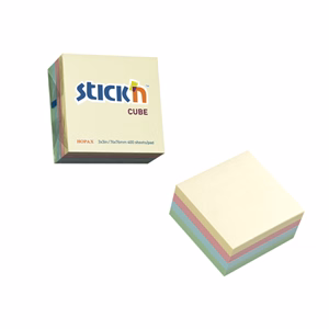 Öntapadós jegyzettömb STICK`N 76x76mm pasztell mix 400 lap