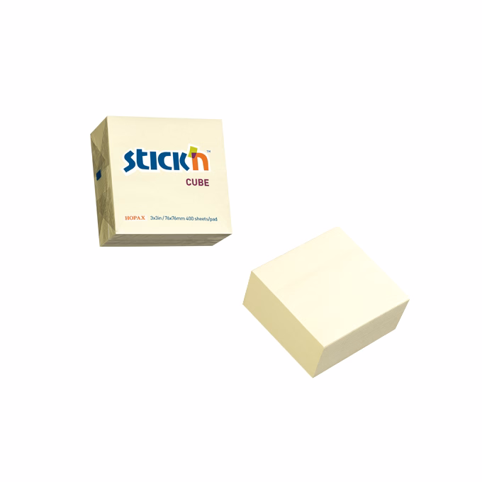 Öntapadós jegyzettömb STICK`N 76x76mm pasztell sárga 400 lap
