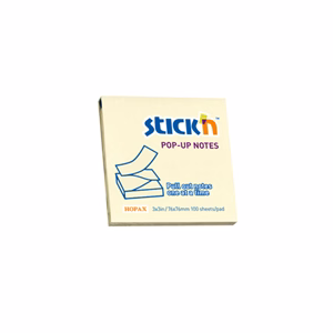Öntapadós jegyzettömb STICK`N 76x76mm z-hajtott sárga 100 lap