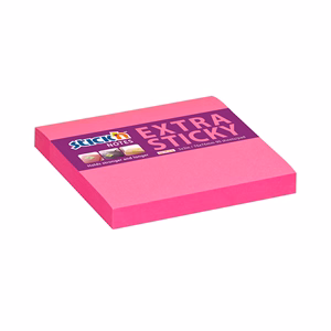 Öntapadós jegyzettömb STICK`N extra erős 76x76mm neon rózsaszín 90 lap