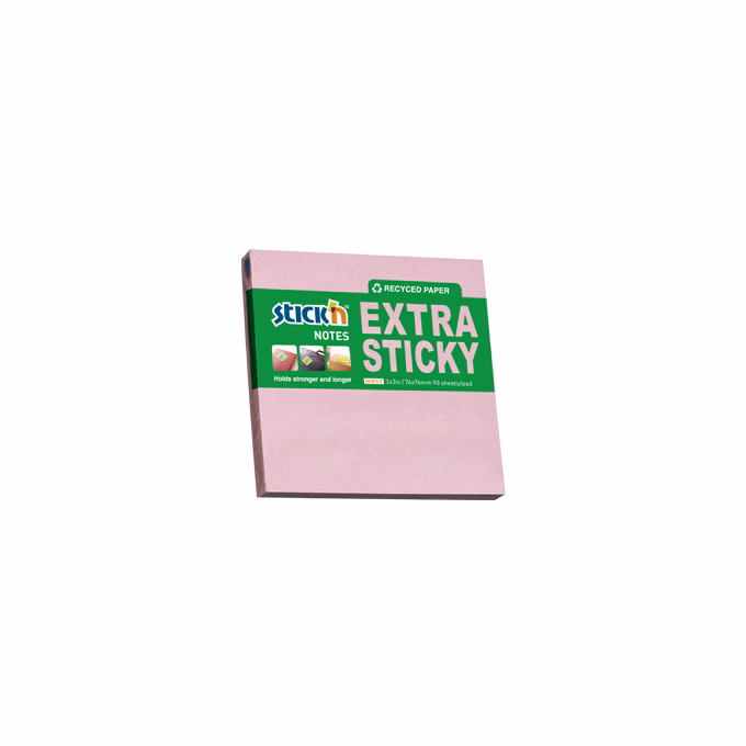 Öntapadós jegyzettömb STICK`N extra erős 76x76mm újrahasznosított pasztell rózsaszín 90 lap Öntapadós jegyzettömb STICK`N extra erős 76x76mm újrahasznosított pasztell rózsaszín 90 lap