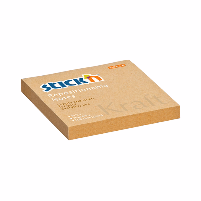 Öntapadós jegyzettömb STICK`N kraft notes 76x76mm natúr barna 100 lap Öntapadós jegyzettömb STICK`N kraft notes 76x76mm natúr barna 100 lap