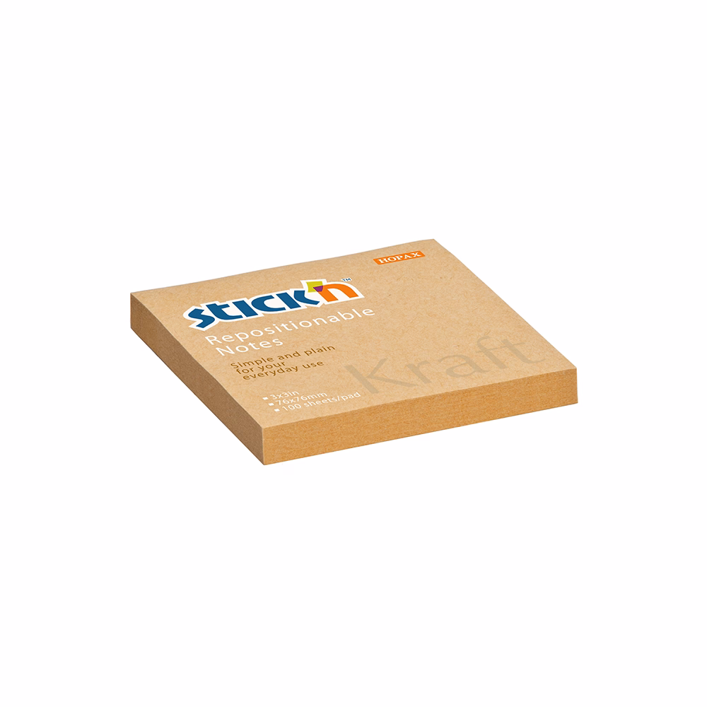 Öntapadós jegyzettömb STICK`N kraft notes 76x76mm natúr barna 100 lap Öntapadós jegyzettömb STICK`N kraft notes 76x76mm natúr barna 100 lap