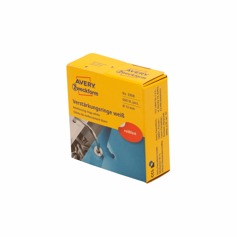 Öntapadós lyukerősítő AVERY Zweckform 13 mm fehér 500 gyűrű/dob