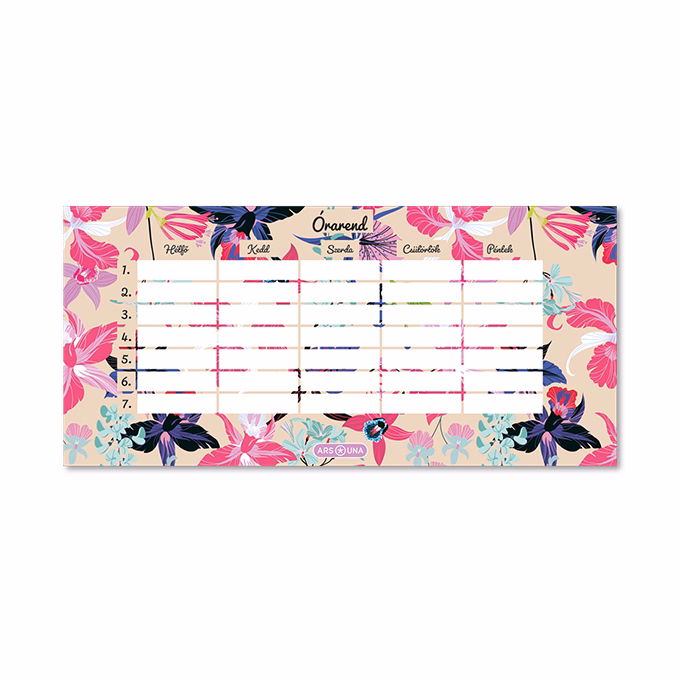 Órarend ARS UNA egylapos kétoldalas Beach Flowers