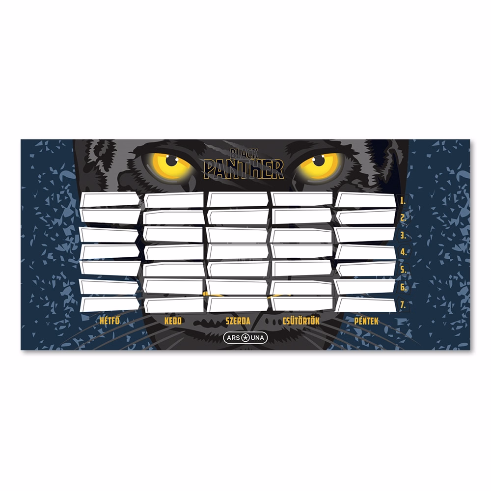 Órarend ARS UNA egylapos kétoldalas Black Panther 5529