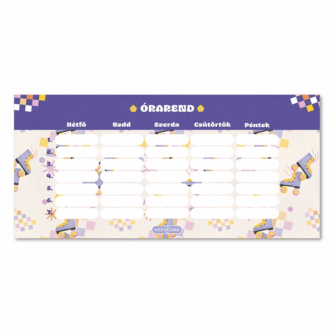 Órarend ARS UNA egylapos kétoldalas Keep Rolling