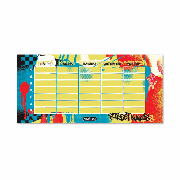 Órarend ARS UNA egylapos kétoldalas Street Kings