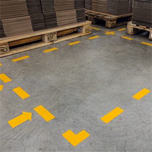 Padlójelölő L alakzat DURABLE öntapadós 100x100 mm sárga 10 darabos