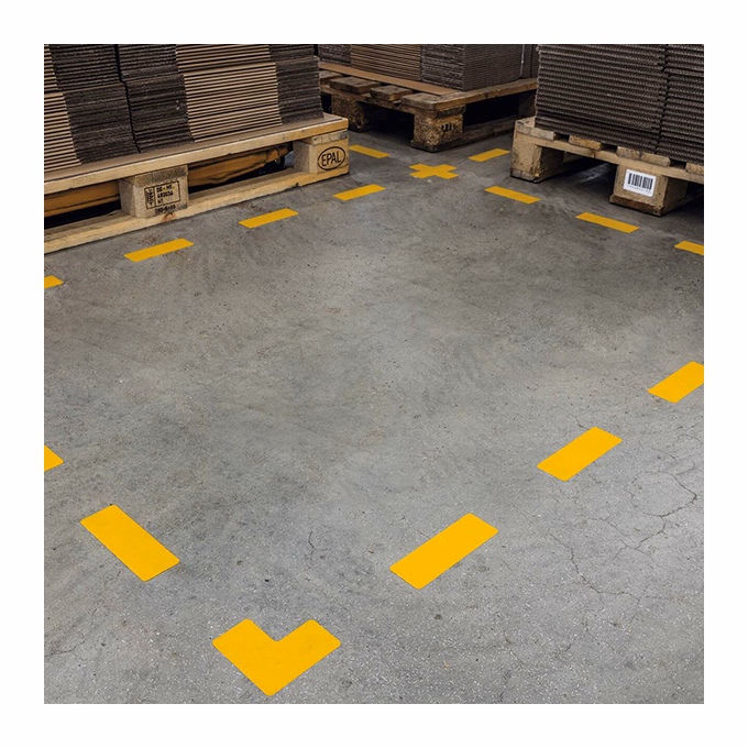 Padlójelölő kereszt alakzat DURABLE öntapadós 150x150 mm sárga 10 darabos