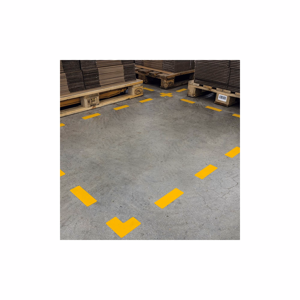 Padlójelölő kereszt alakzat DURABLE öntapadós 150x150 mm sárga 10 darabos