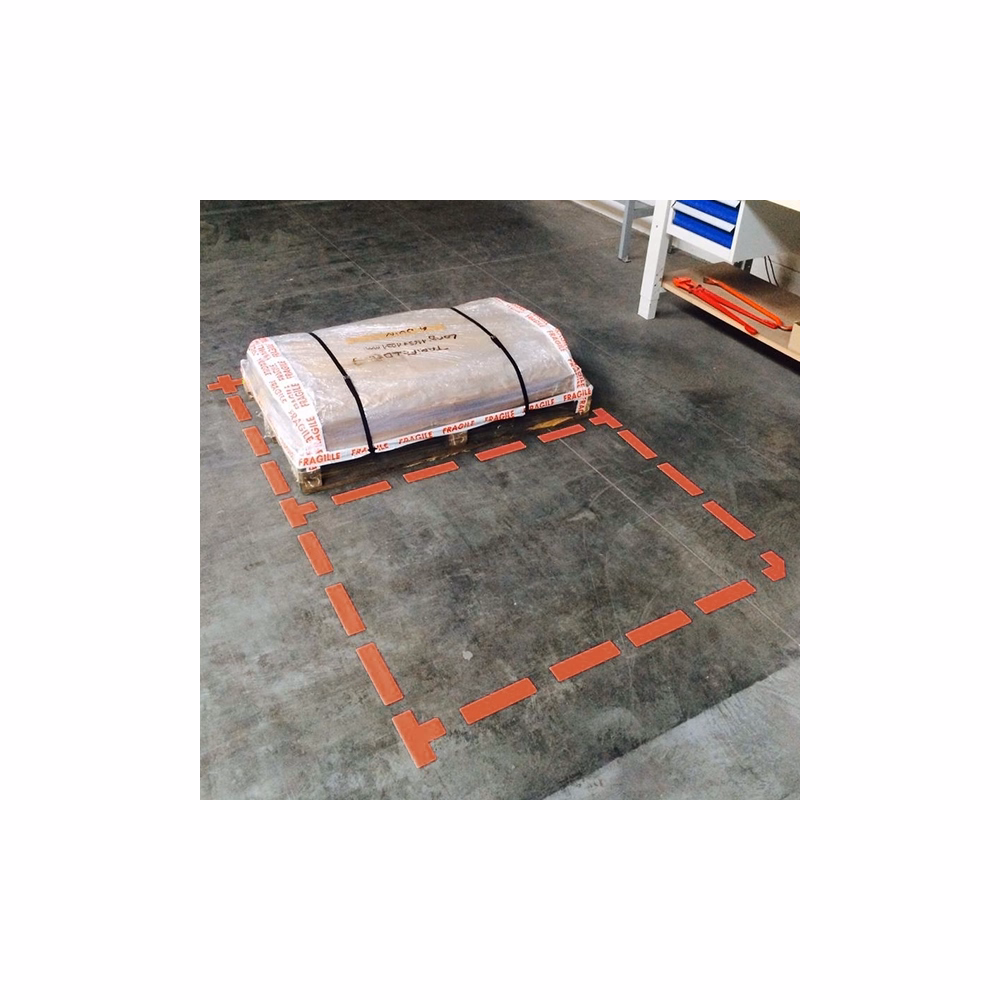 Padlómatrica DJOIS L alakú 100x100 mm 5 cm széles piros 10 darabos