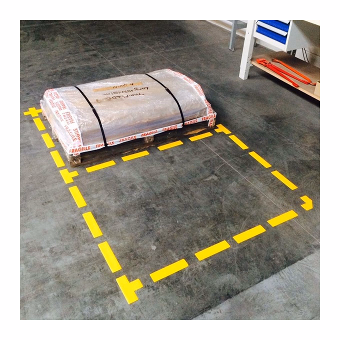 Padlómatrica DJOIS L alakú 150x100 mm 5 cm széles sárga 10 darabos
