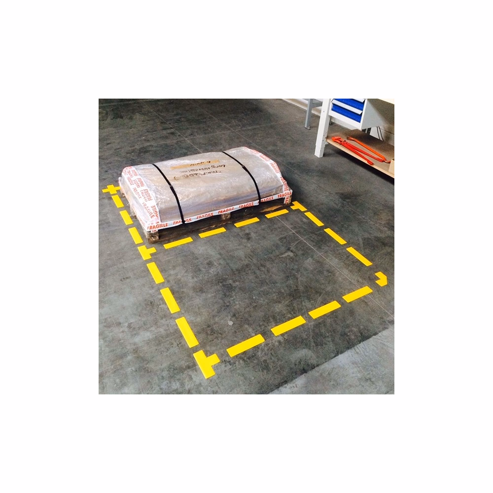 Padlómatrica DJOIS L alakú 150x100 mm 5 cm széles sárga 10 darabos
