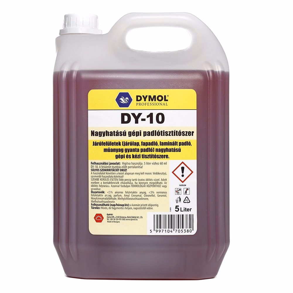 Padlótisztító folyadék DYMOL DY-10 5L járólap, fa, laminált, műanyag gyanta padlóra