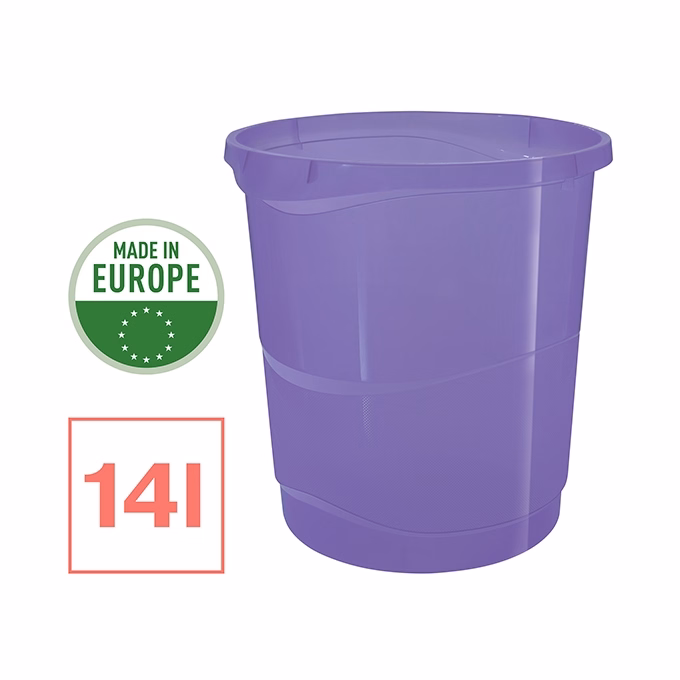 Papírkosár ESSELTE Colour Breeze 14 liter áttettsző levendula