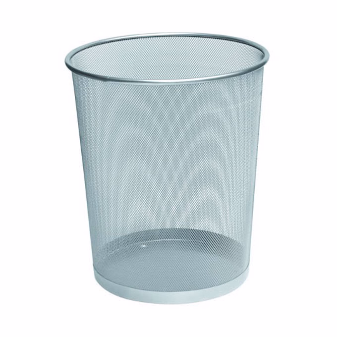 Papírkosár fémhálós ezüst 17L