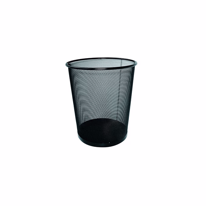 Papírkosár fémhálós fekete 12L