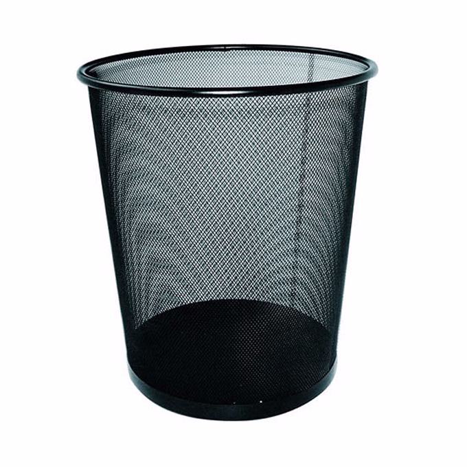 Papírkosár fémhálós fekete 17L