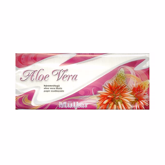 Papírzsebkendő MÜLLER 100 darabos 3 rétegű Aloe vera