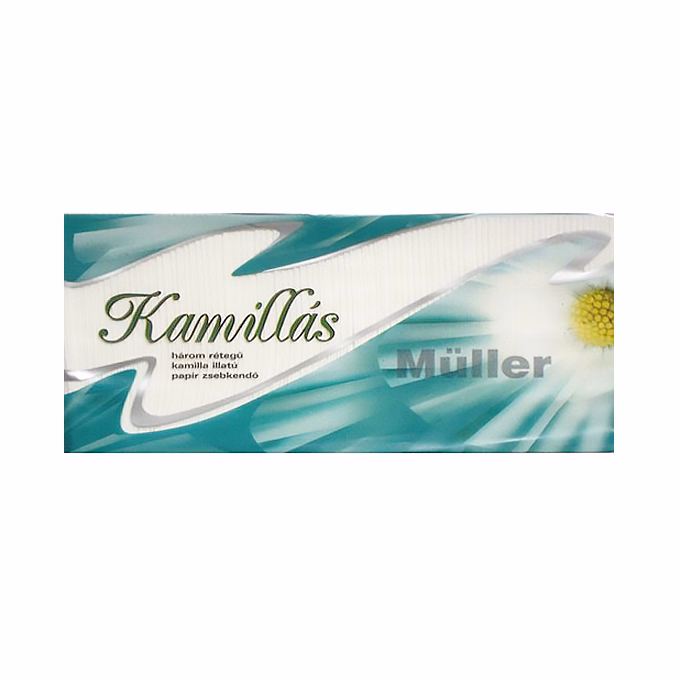 Papírzsebkendő MÜLLER 100 darabos 3 rétegű Kamillás