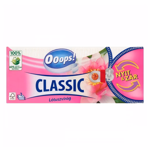 Papírzsebkendő OOOPS! Classic Lótuszvirág 3 rétegű 90 darabos