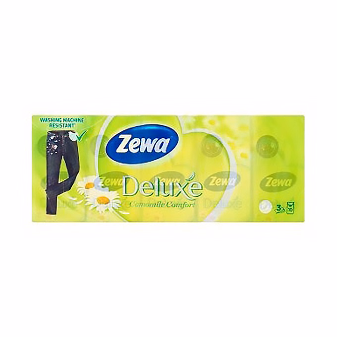 Papírzsebkendő ZEWA Delux 3 rétegű 10x10 darabos Camomile