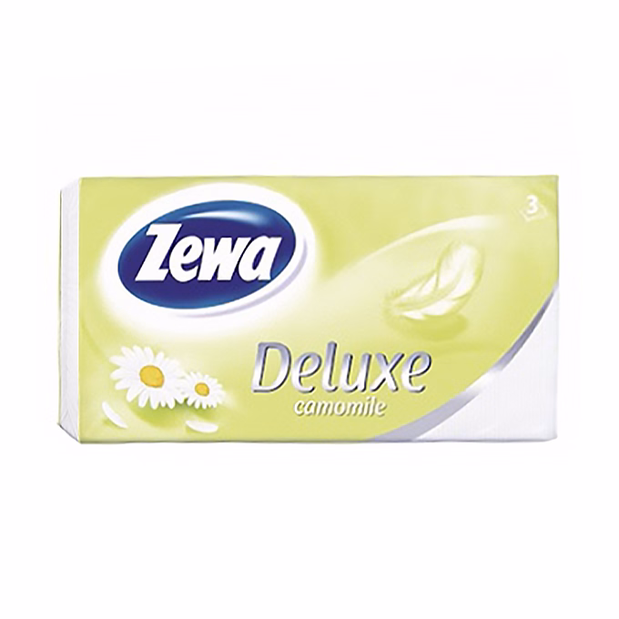 Papírzsebkendő ZEWA Deluxe 3 rétegű 90 darabos Camomile