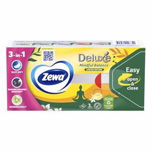 Papírzsebkendő ZEWA Deluxe 3 rétegű 90 darabos Limited Edition