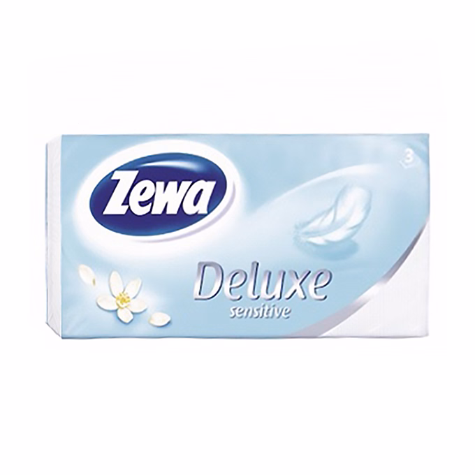 Papírzsebkendő ZEWA Deluxe 3 rétegű 90 darabos Sensitive/Blossom Moments